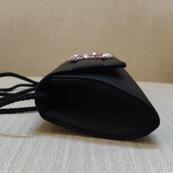 Jessica McClintock Black Jeweled Evening Shoulder Bag - Picture 4 of 10